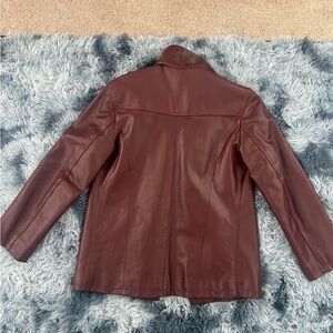 Women's Burgundy Leather Jacket